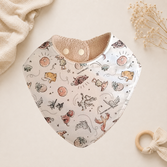 Bavoir bébé artisanal motif dobby Raph’&Rom