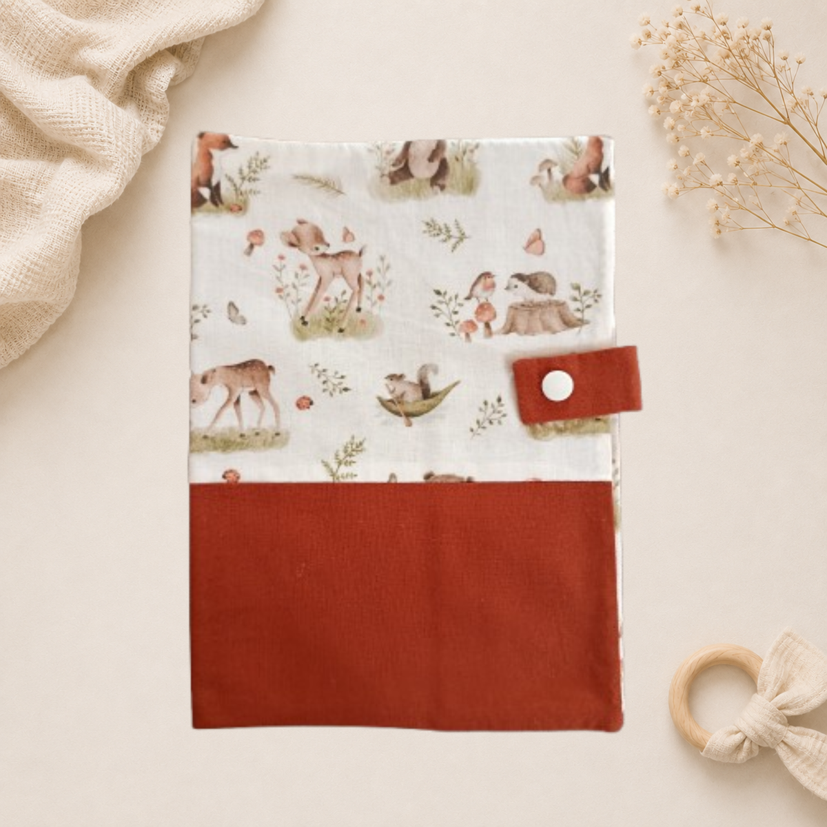 Protège carnet de santé artisanal Raph’&Rom animaux