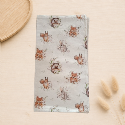 Emballage réutilisable pour sandwich pain de mie fait main en France écureuil lapin renard