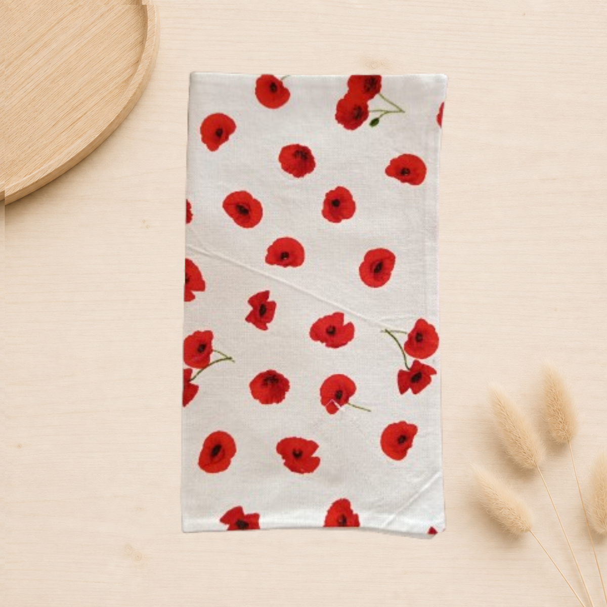 Emballage réutilisable pour sandwich pain de mie fait main en France coquelicot