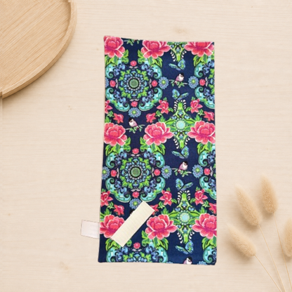 Emballage réutilisable pour sandwich pain de mie fait main en France oiseau fleur rose bleu papillon