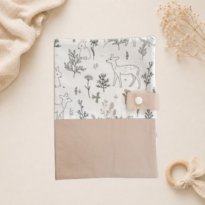 Protège carnet de santé artisanal Raph’&Rom foret douce