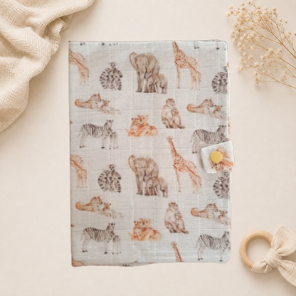 Protège carnet de santé artisanal Raph’&Rom jungle
