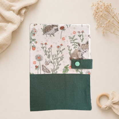 Protège carnet de santé artisanal Raph’&Rom renard