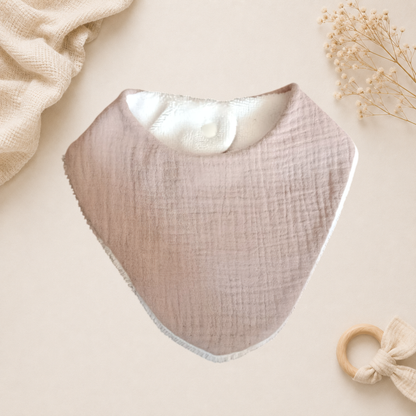 Bavoir bébé artisanal Raph’&Rom beige